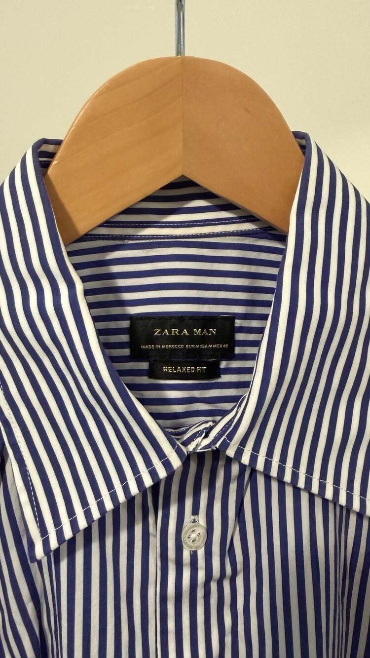 Men's Dress Shirts - Hunton Stripe Blue Shirt